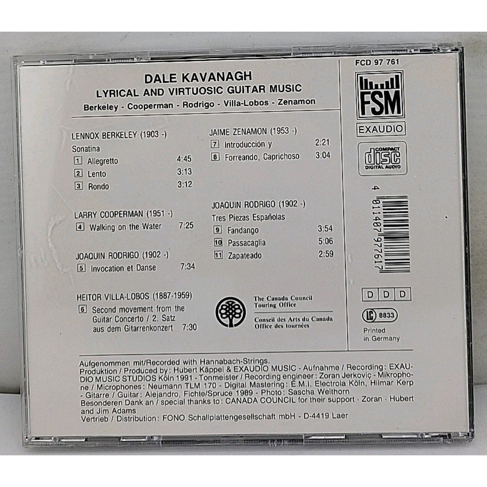 Dale Kavanagh Lyrical And Virtuosic Guitar Music (CD)