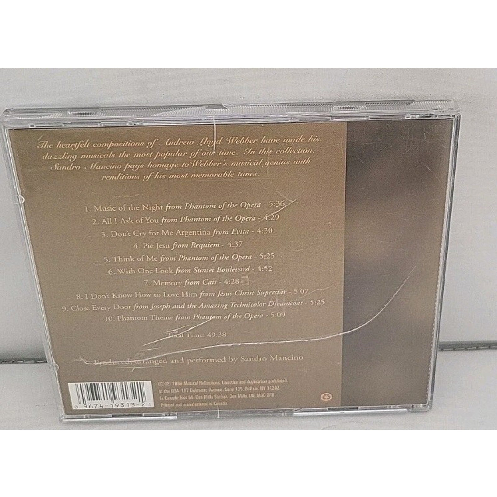 The Magic Of Andrew Lloyd Webber - Musical Reflections - Sandro Mancino CD