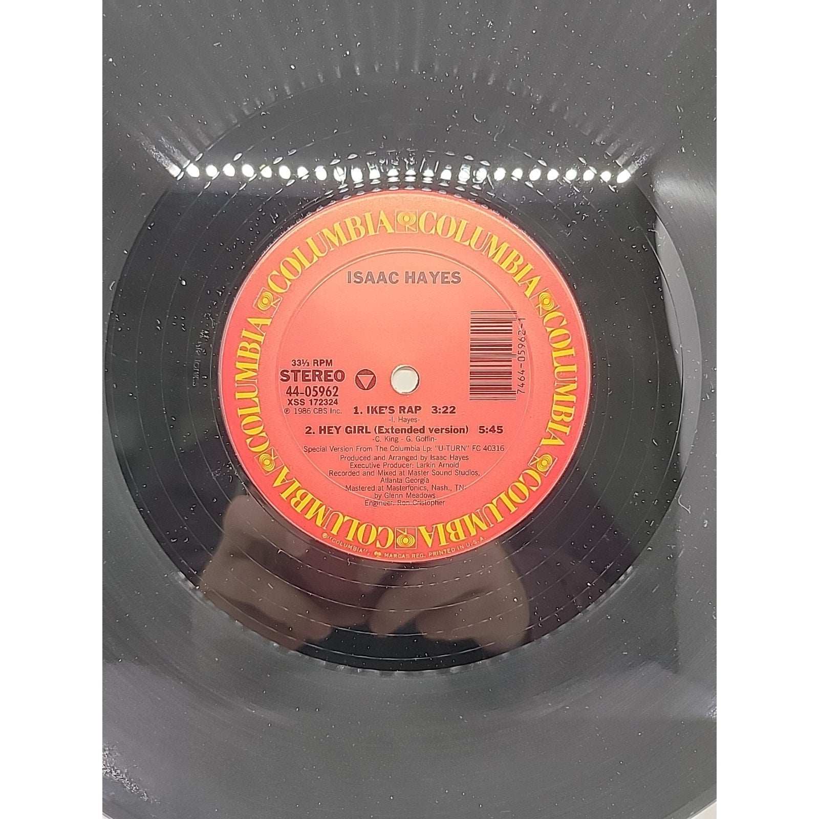 Isaac Hayes - Ike's Rap b/w Hey Girl 12" Single Vinyl Funk Soul 1986