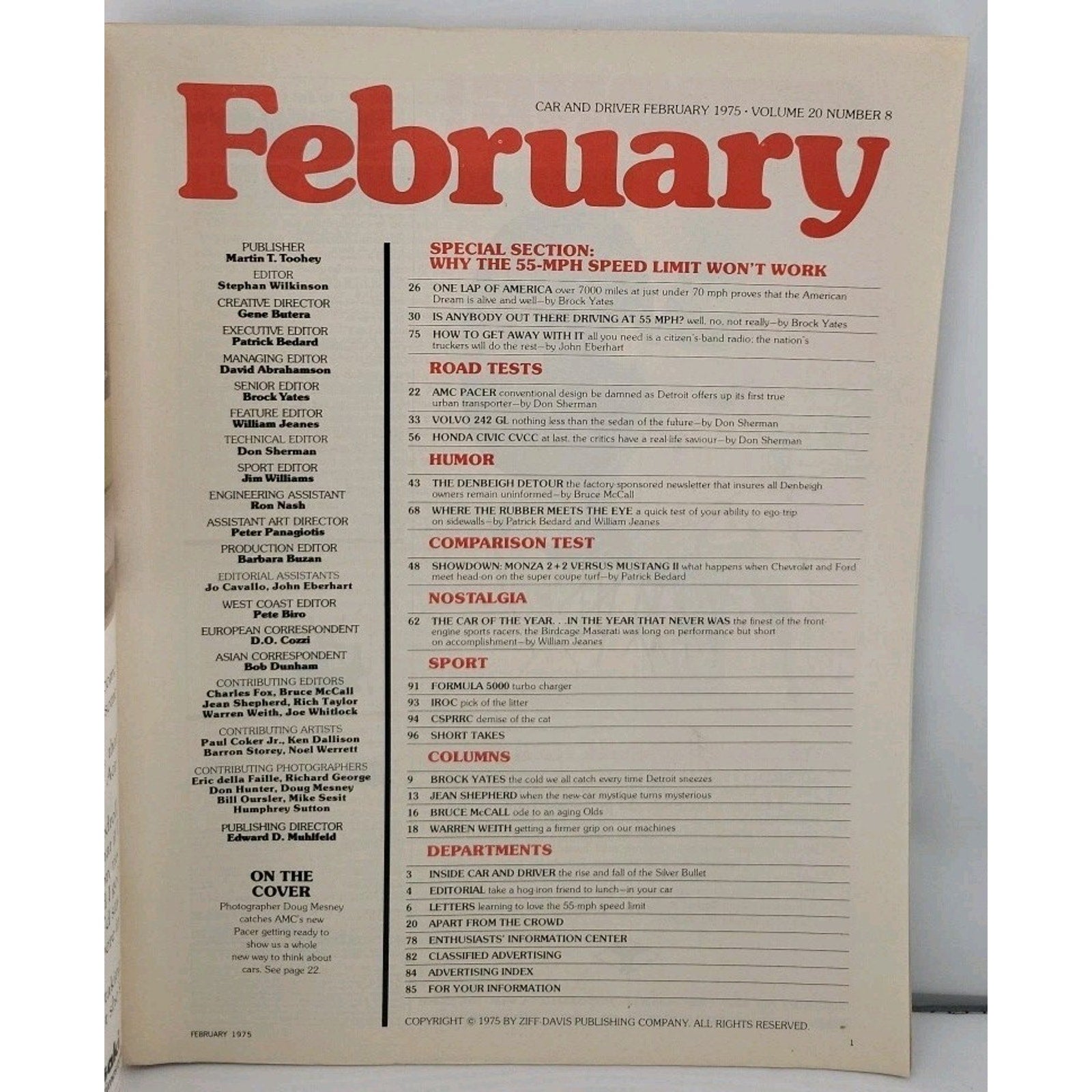Car And Driver Magazine - February 1975 - Volume 20 Number 8