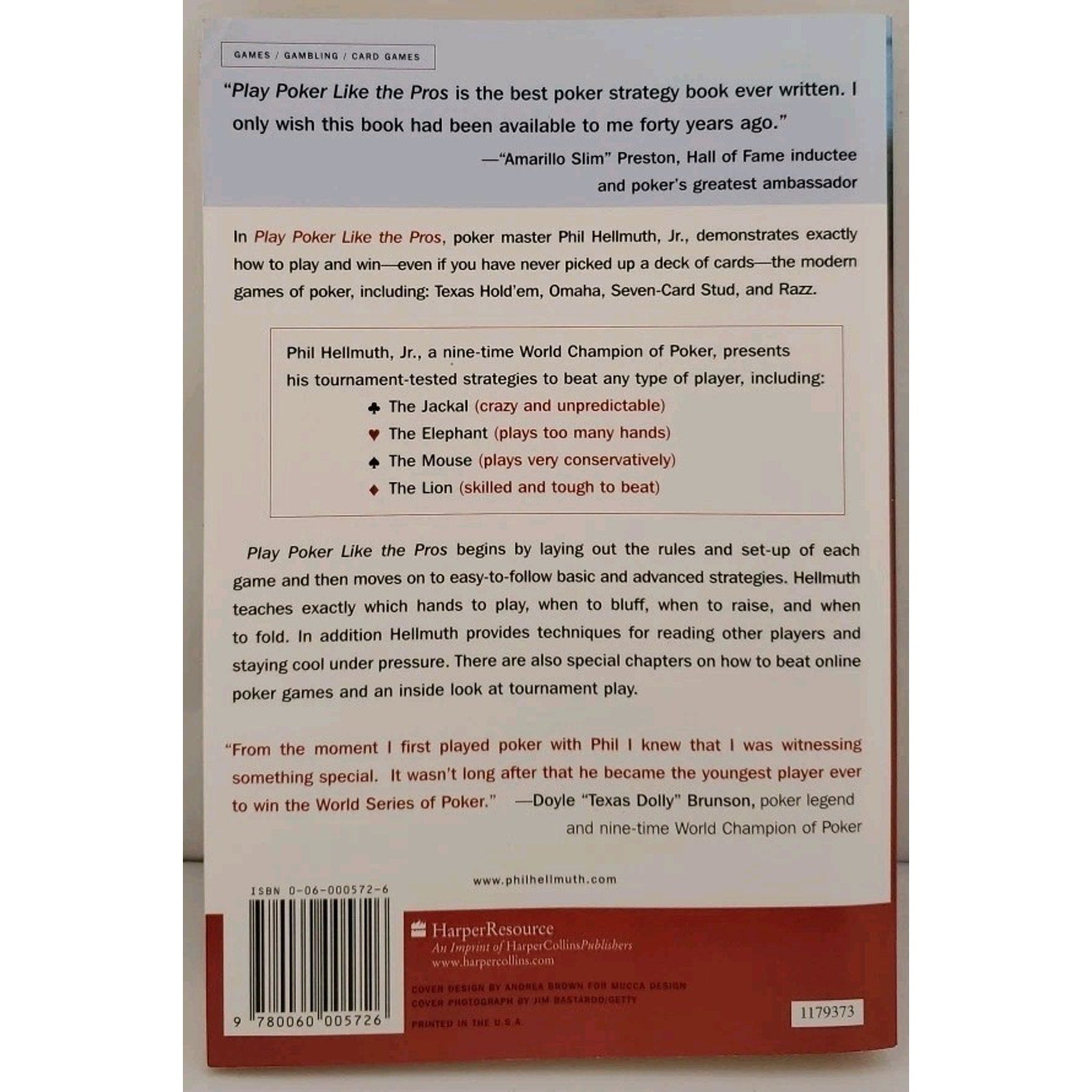 Play Poker Like the Pros by Phil Hellmuth and Phil Hellmuth Jr. (2003, Trade...