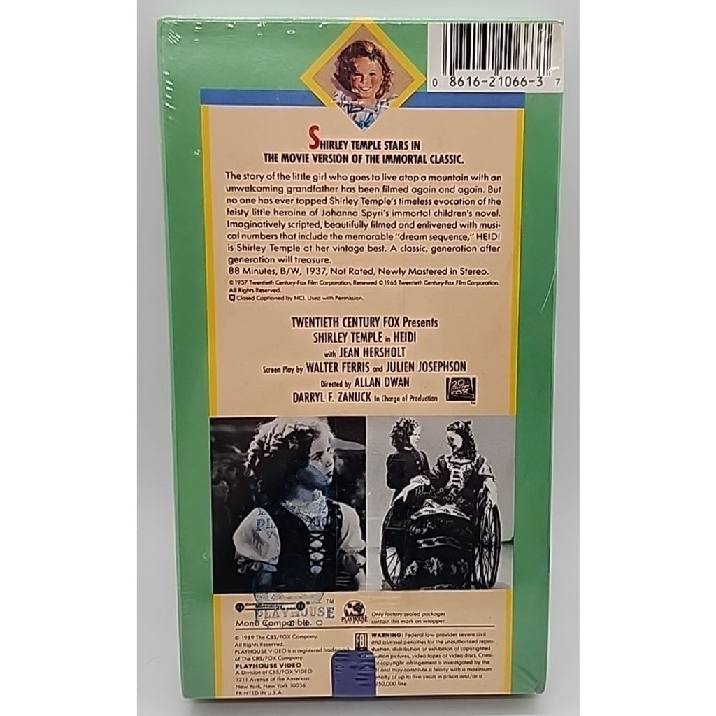 Heidi (VHS, 1937) *Brand New*