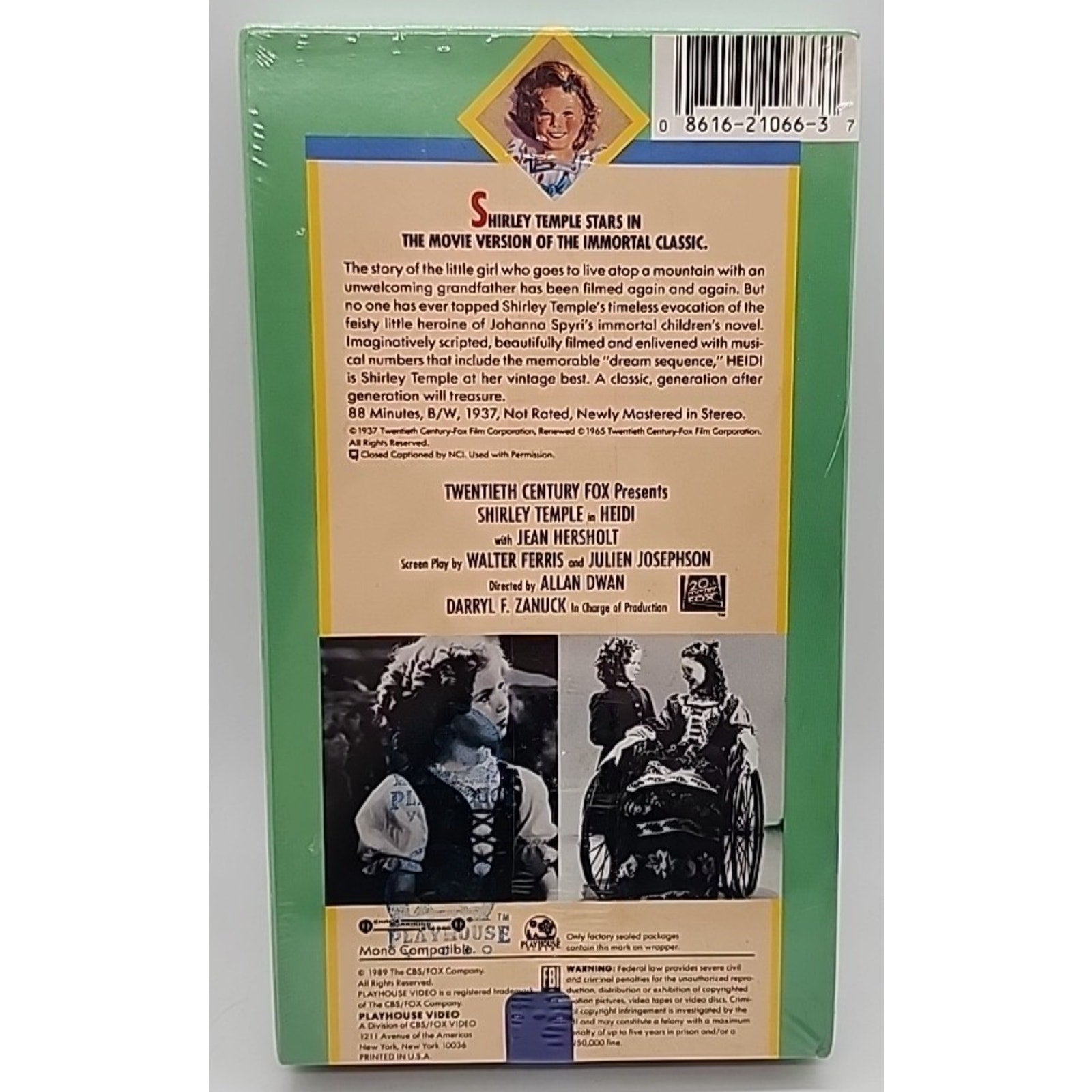 Heidi (VHS, 1937) *Brand New*