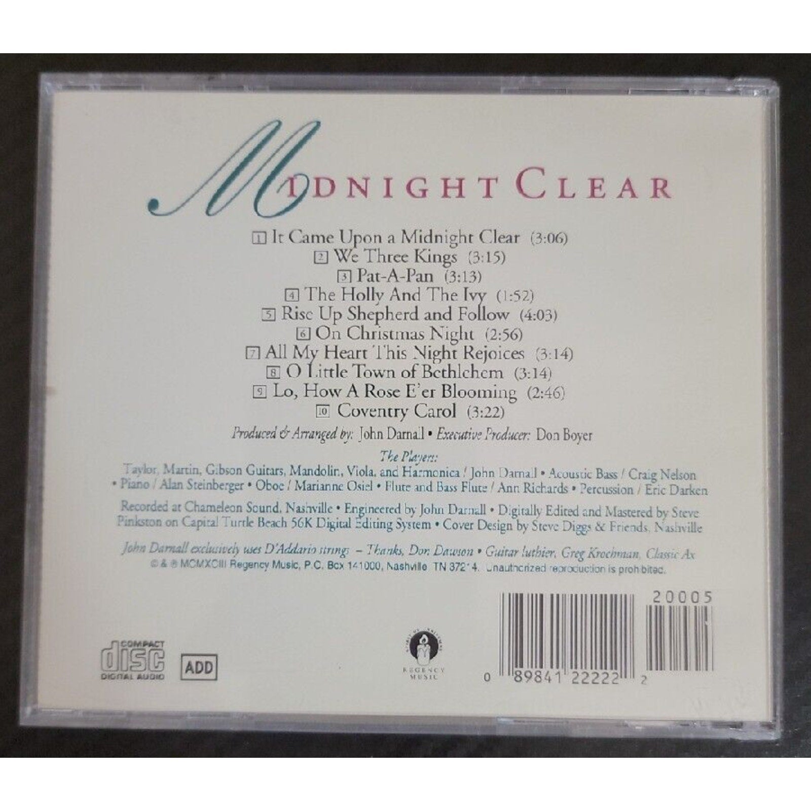 Light Jazz Christmas Eve (CD, 1994, Regency Entertainment)