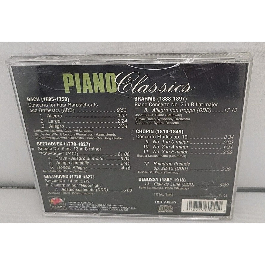 Various Artists - Piano Classics CD 1997 Madacy Entertainment Classical
