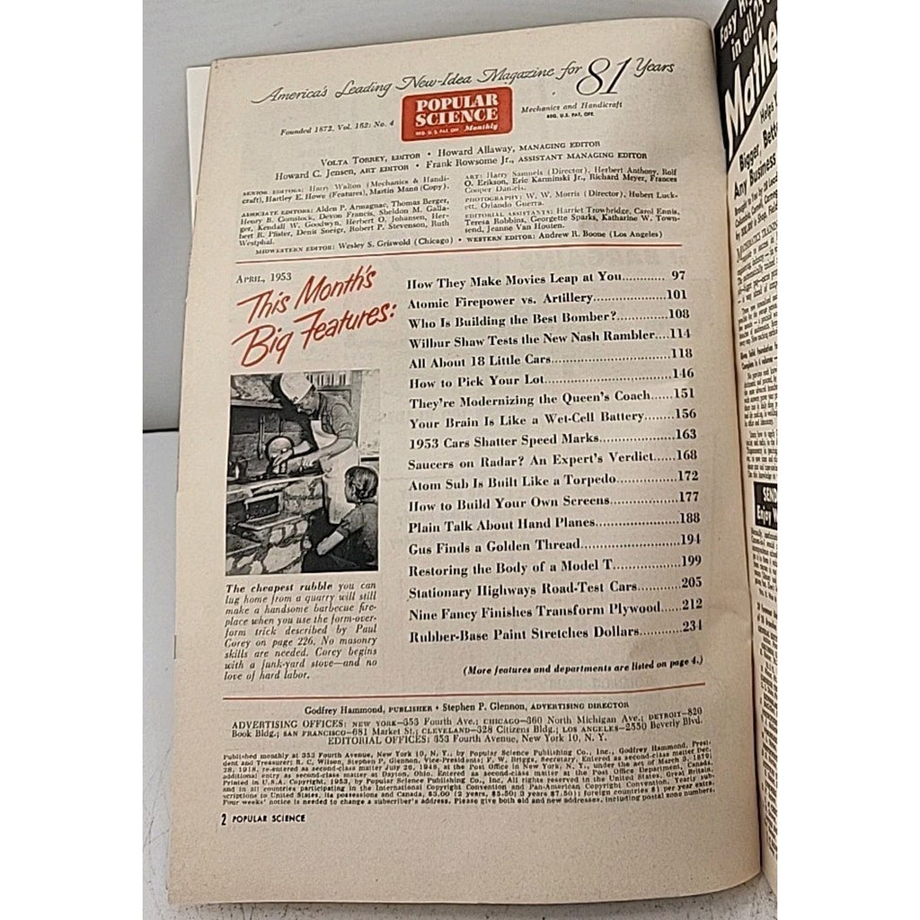Popular Science Monthly Mechanics-Autos-Homebuilding - April 1953 - Vol.162 No.4