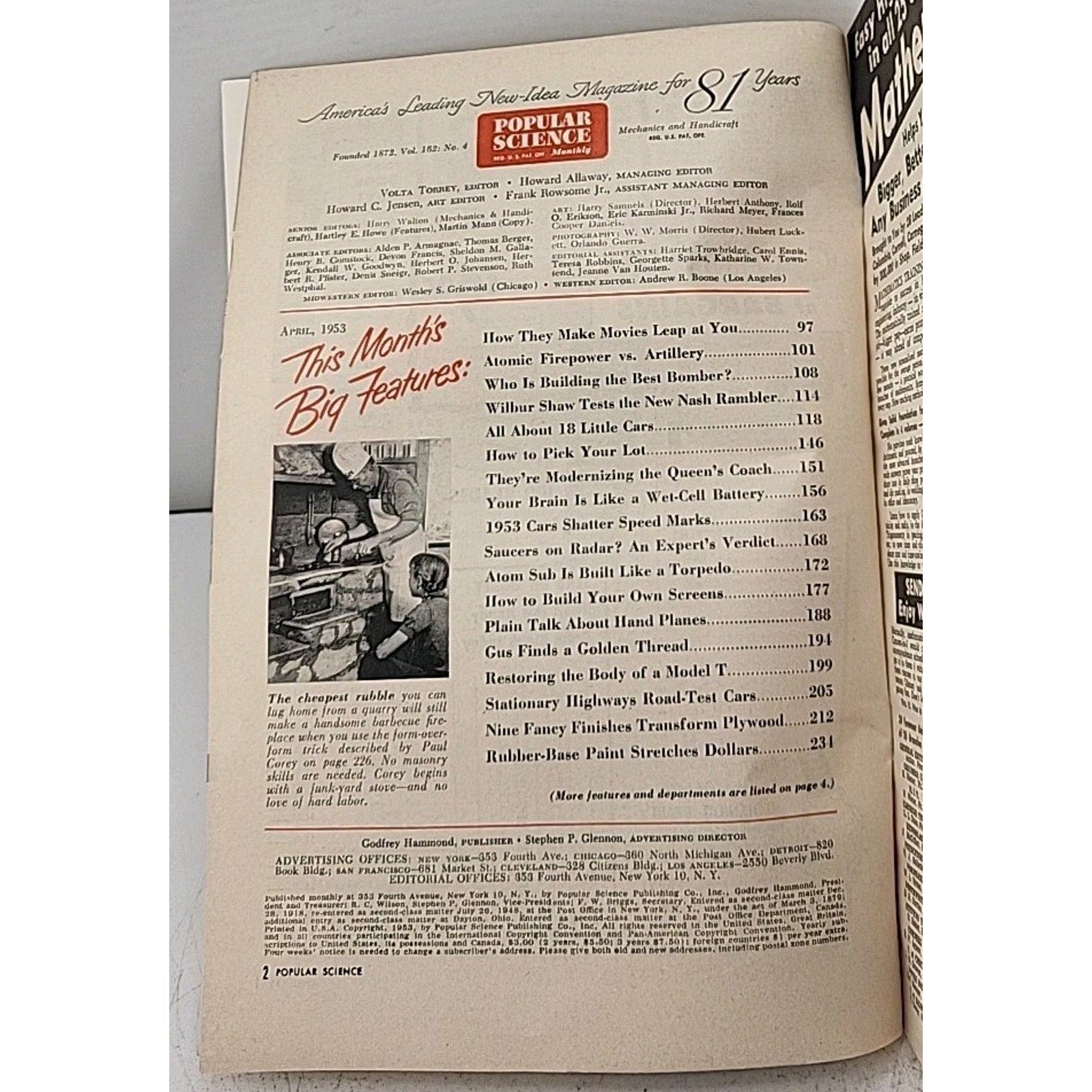 Popular Science Monthly Mechanics-Autos-Homebuilding - April 1953 - Vol.162 No.4