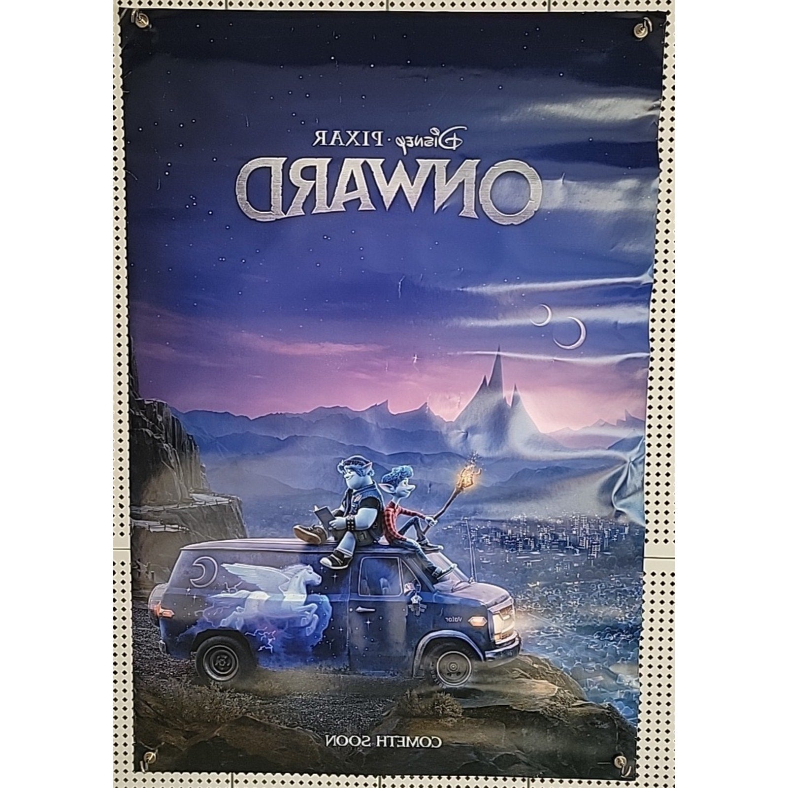 Onward Movie Poster 2 Sided Original Advance 27x40 Disney Chris Pratt