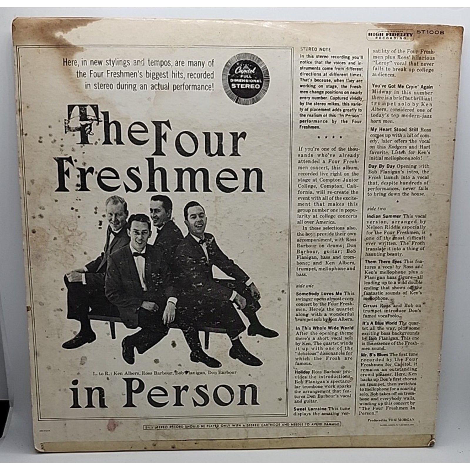 The Four Freshmen In Person Exciting Live Performance! (Record)