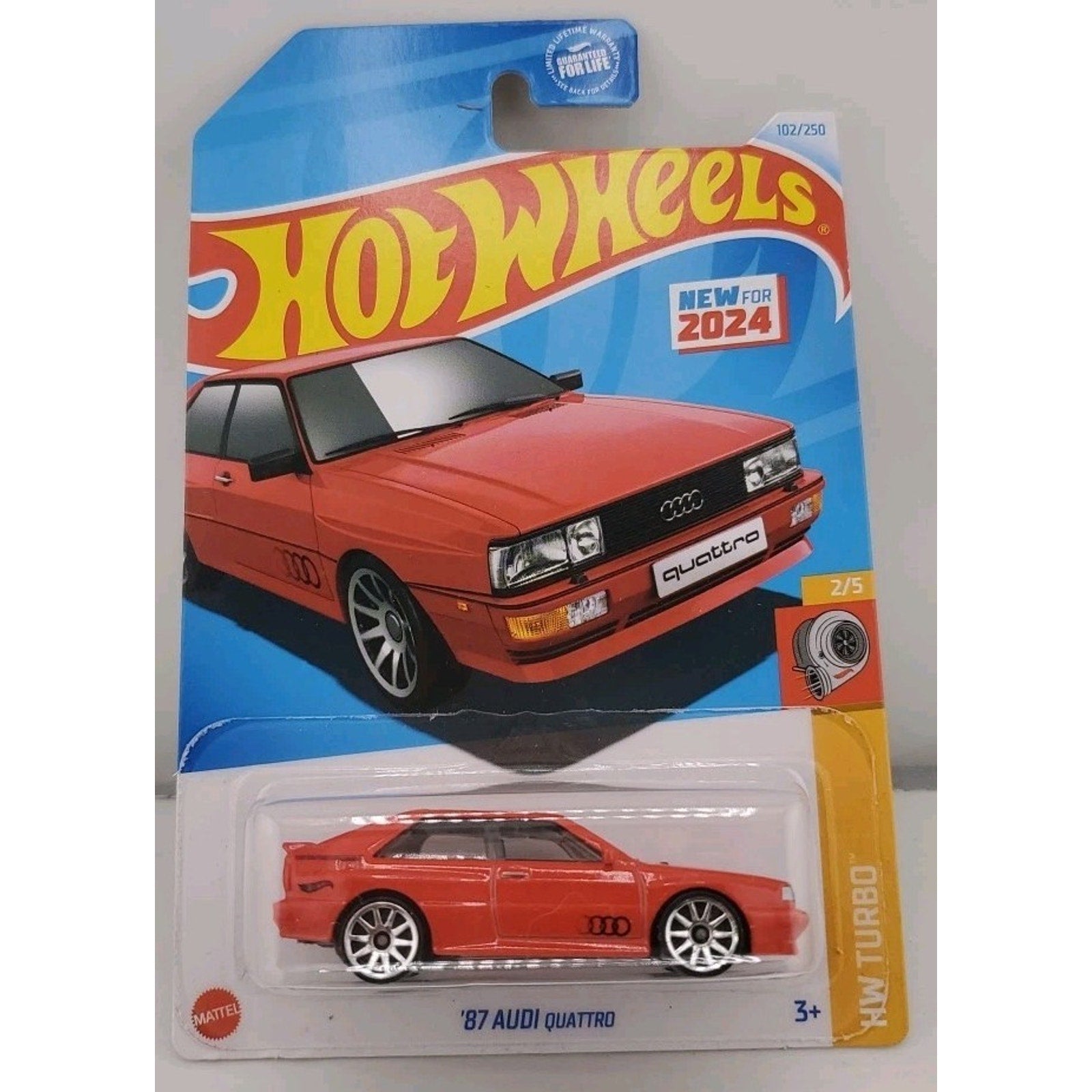 '87 Audi Quattro, #102, 2024 Hot Wheels Turbo, Red Variation