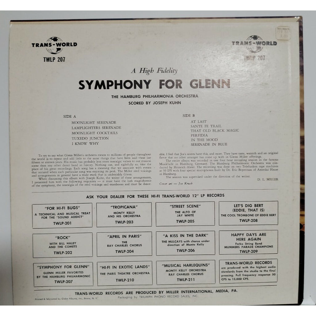 The Hamburg Philharmonia Orchestra ‎– Symphony For Glenn: A Tribute To Glenn Mi
