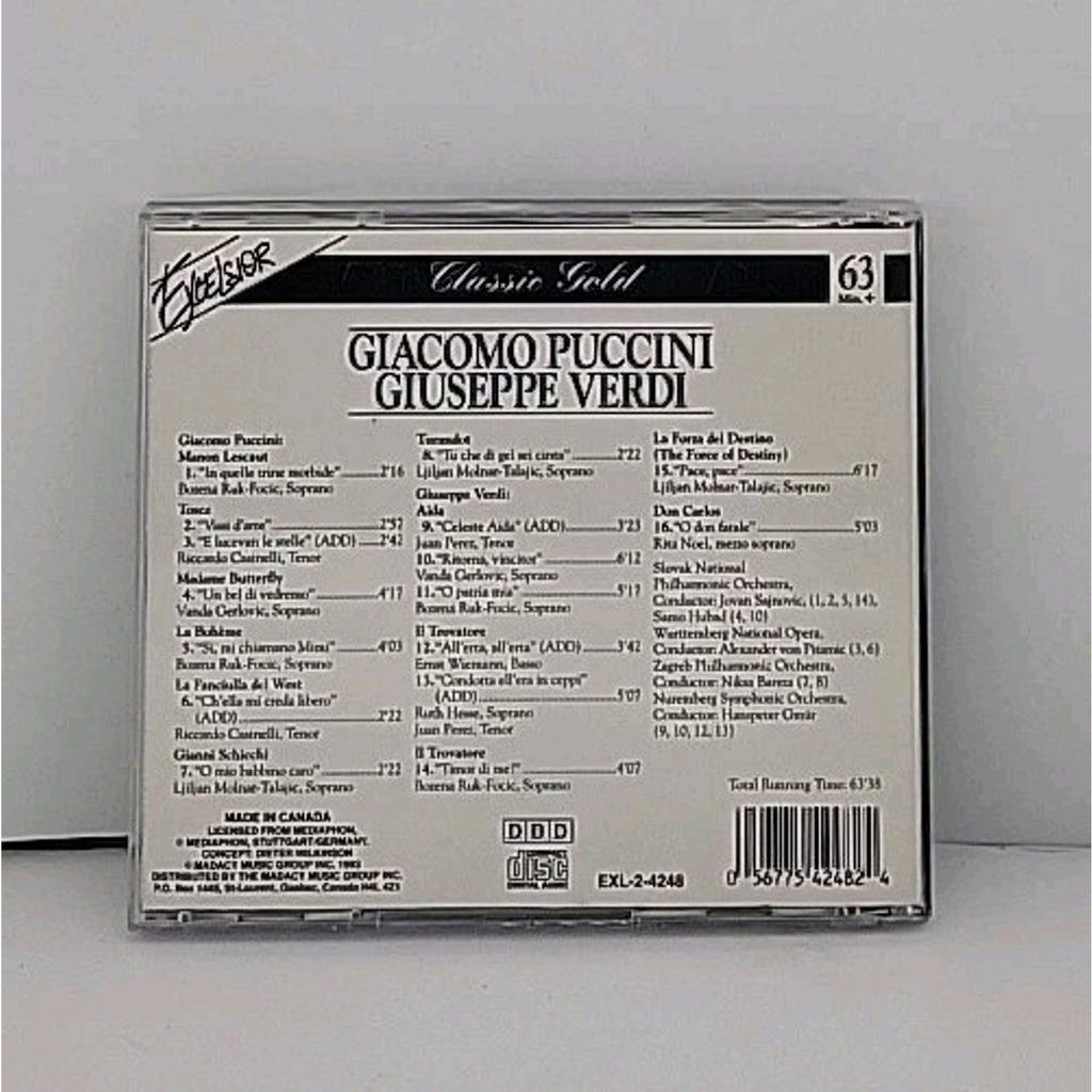 Giacomo Puccini Giuseppe Verdi CD 1993 Excelsior Classic Gold Slovak Orchestra