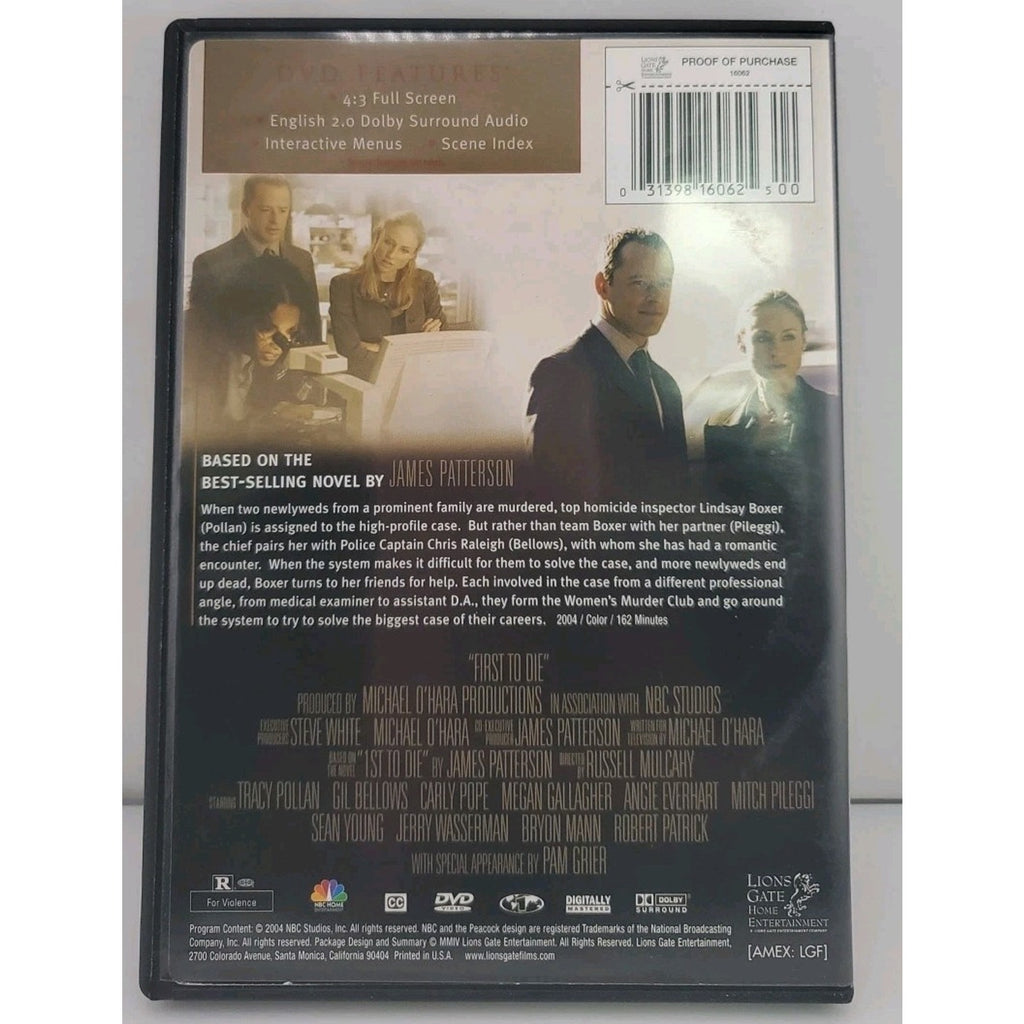First To Die (DVD 2004) James Patterson's, Tracy Pollan, Russell Mulcahy