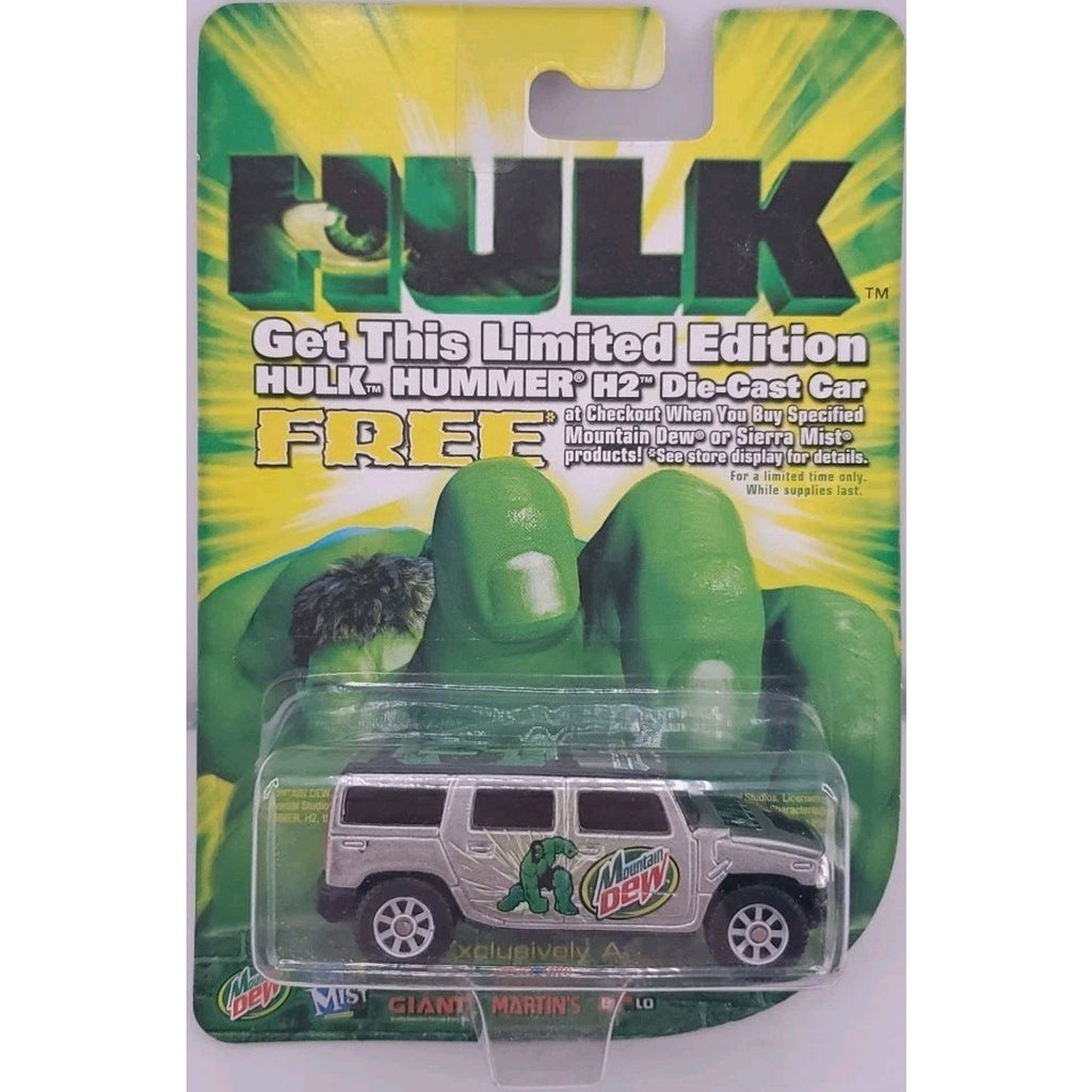 Hulk Hummer H2 Limited ED Sierra Mist Mountain Dew Die Cast Silver
