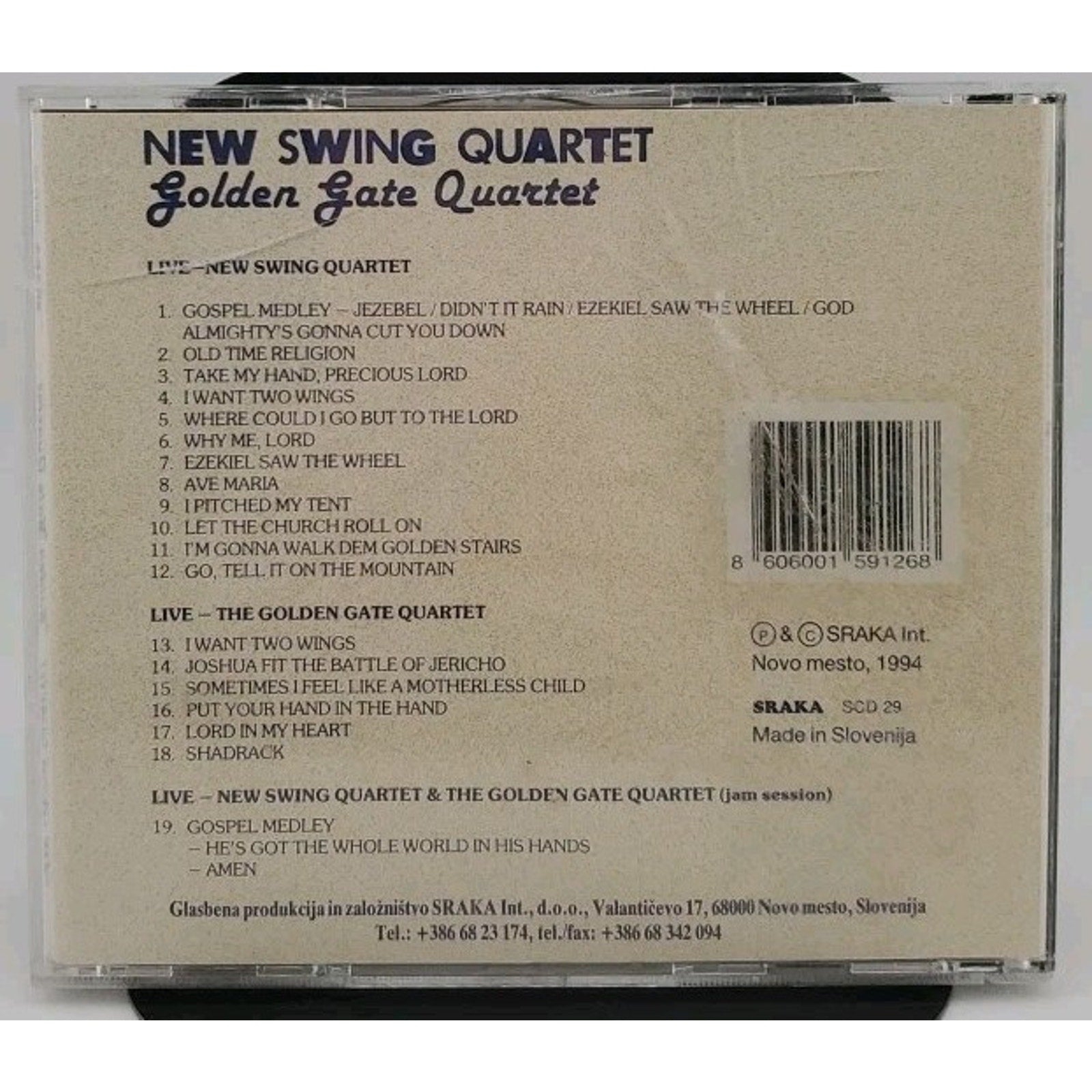New Swing Quartet Slavnostni Koncert OB 25. Obletnici CD - Golden Gate Quartet