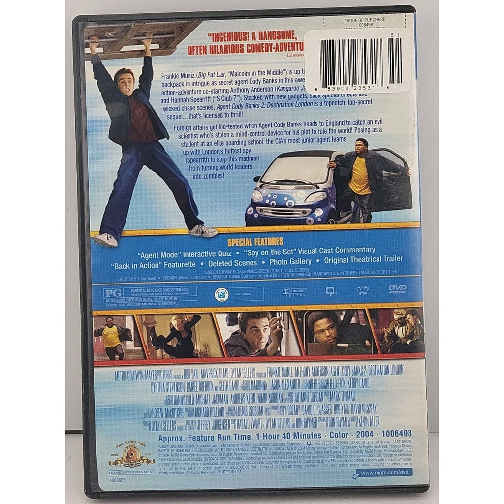 Agent Cody Banks: Destination London (DVD, 2004, Special Edition)