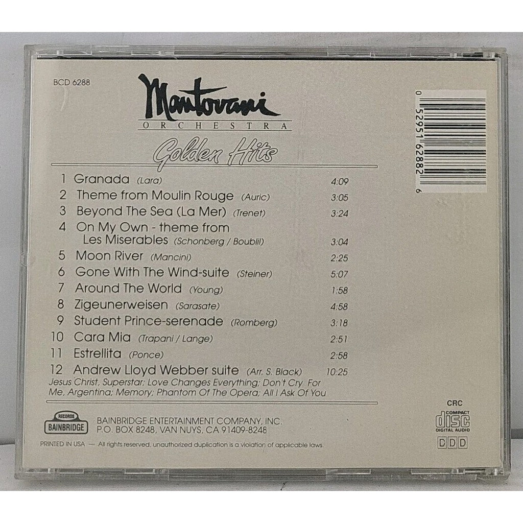 Mantovani Orchestra Golden Hits CD