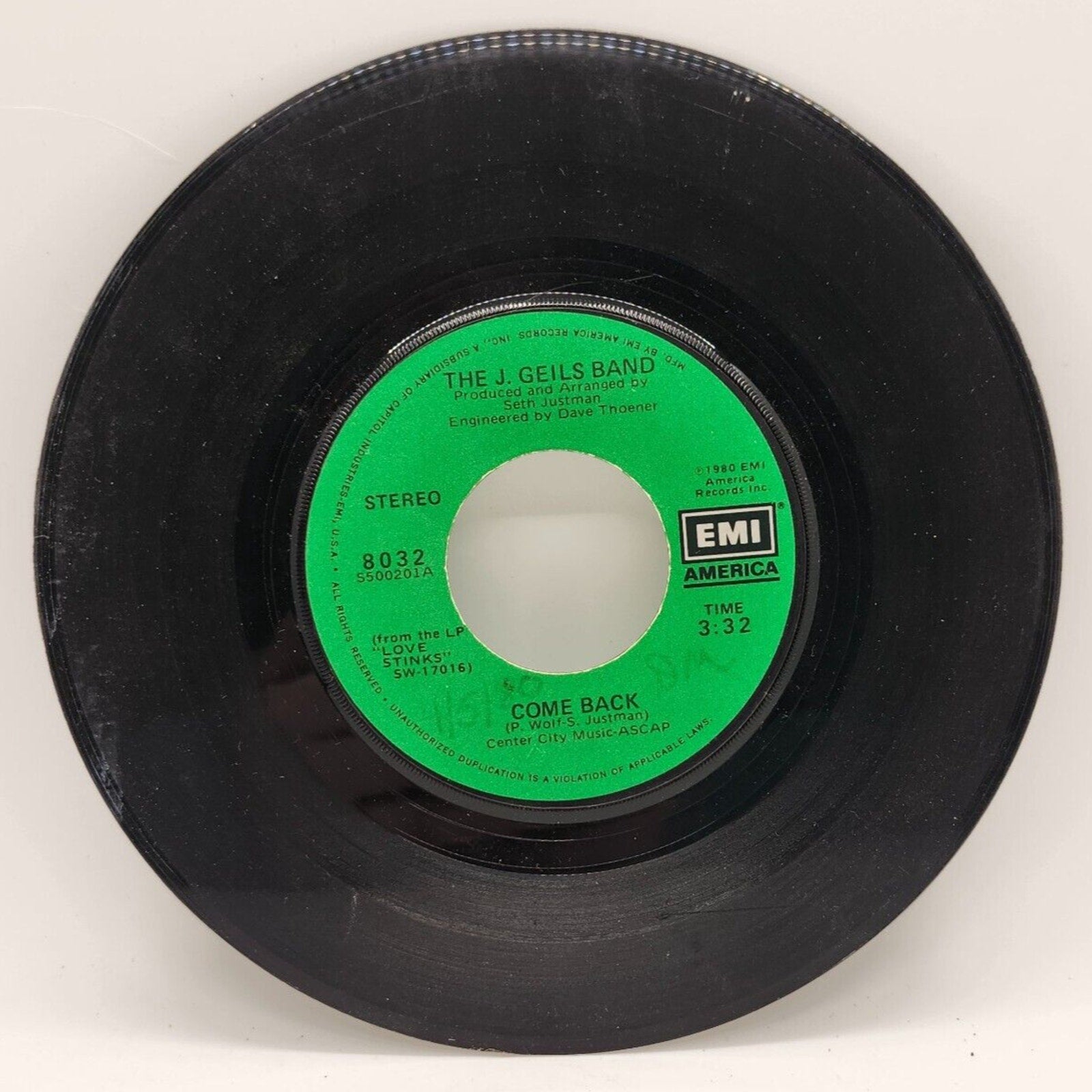 Come Back / Takin' You Down By The J. Gelis Band (Record) - 8032