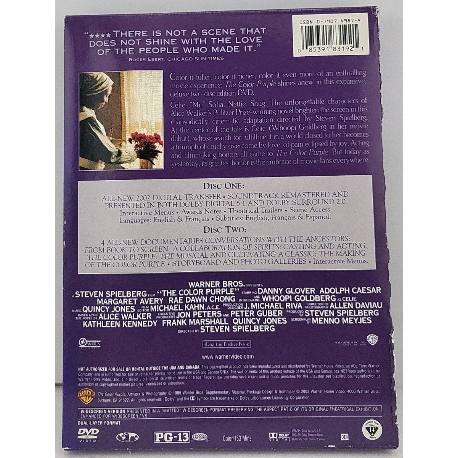 Color Purple (DVD, 1985)