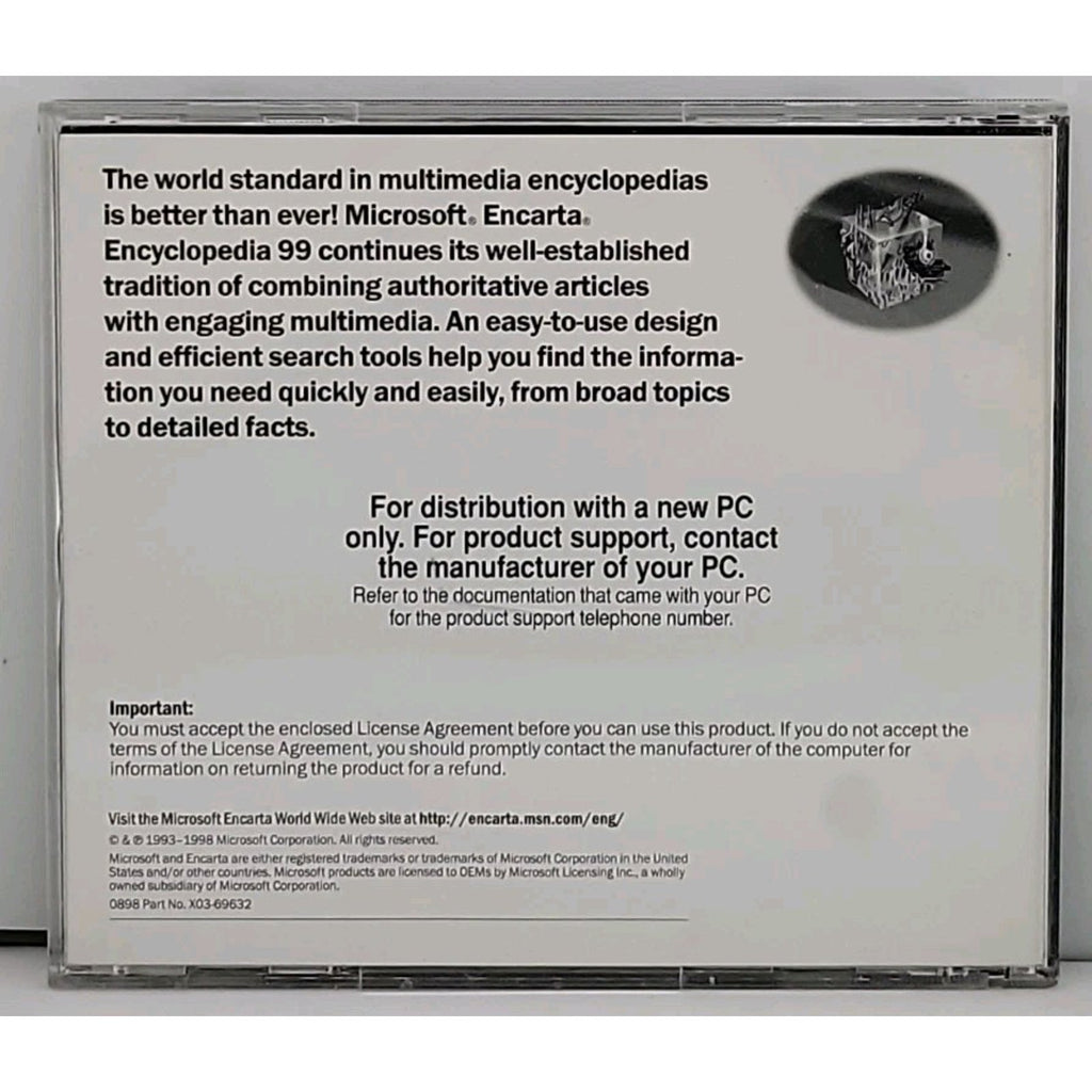 ENCARTA Microsoft’99 Computer Software Multimedia Encyclopedia (PC CD-ROM)