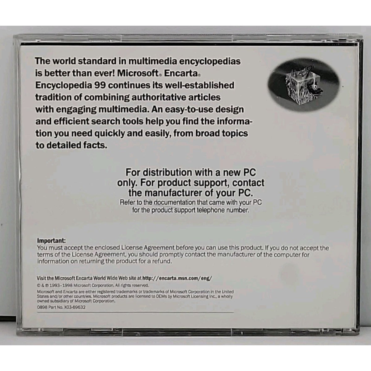 ENCARTA Microsoft’99 Computer Software Multimedia Encyclopedia (PC CD-ROM)