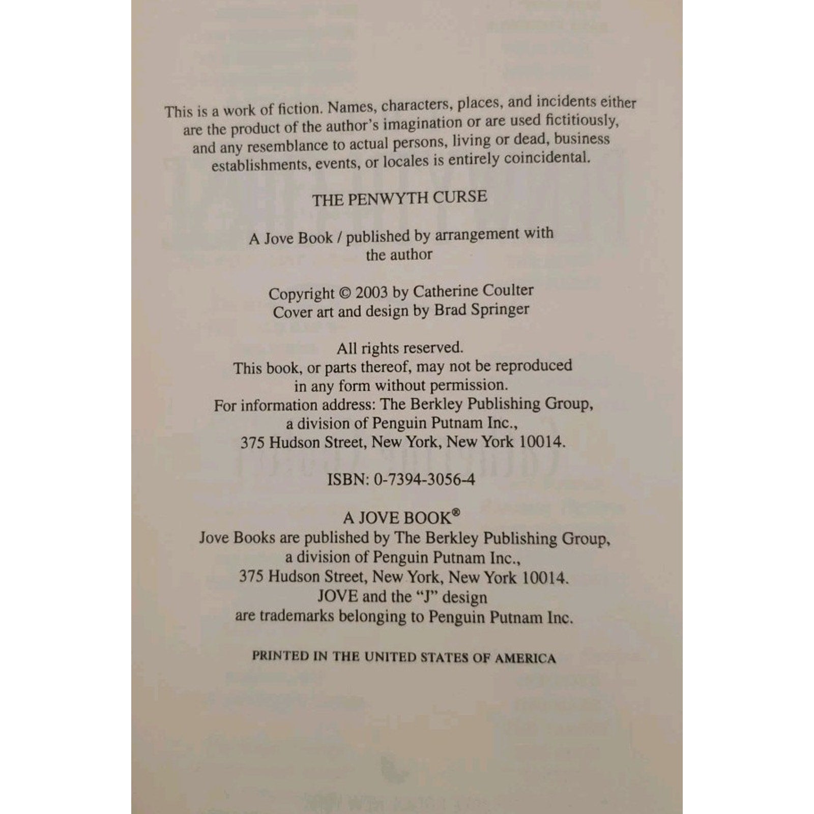 The Penwyth Curse - Hardcover By Coulter, Catherine