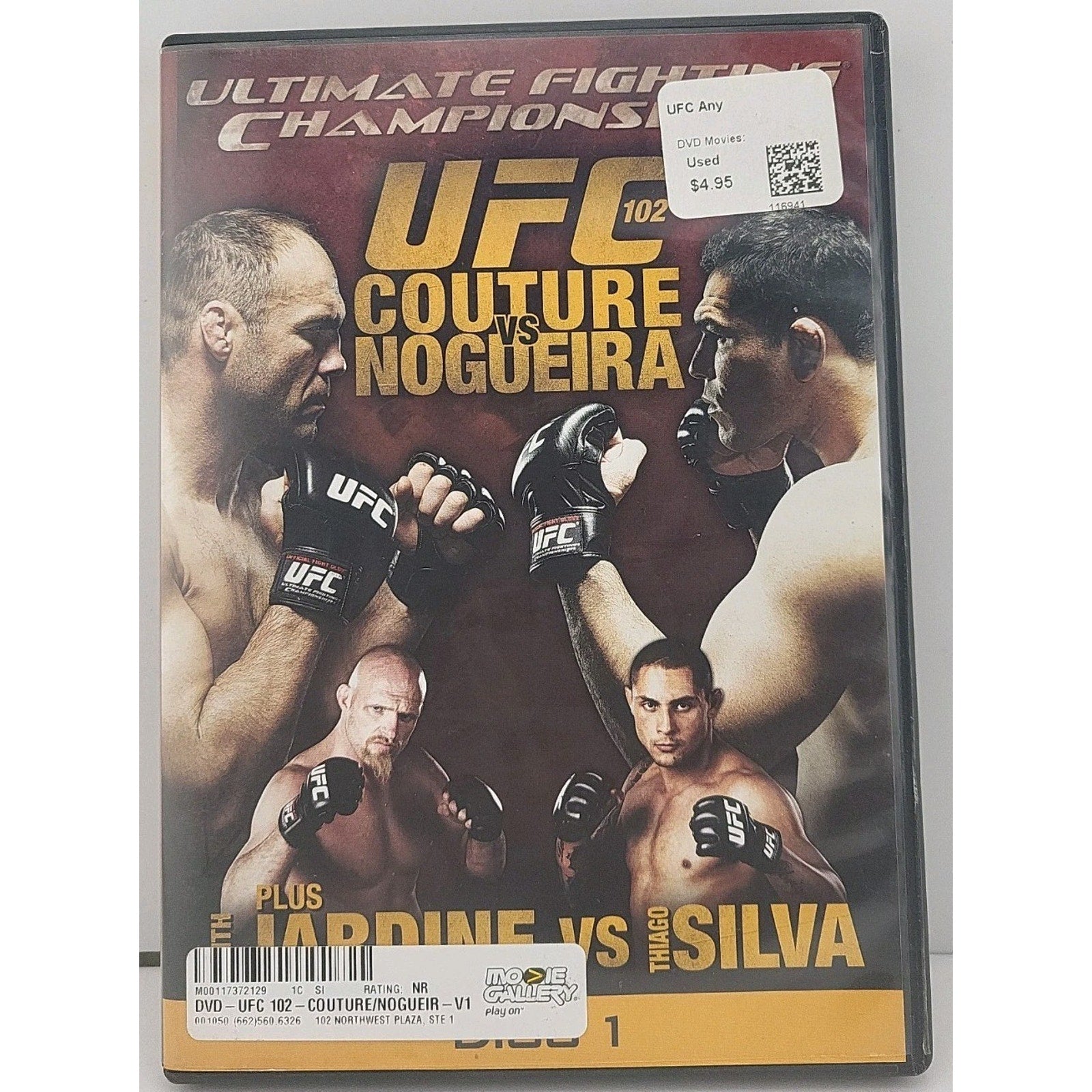 UFC 102 Couture Vs Nogueira DVD Disc 1