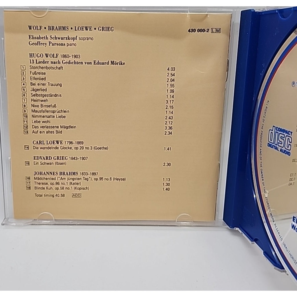 Elisabeth Schwarzkopf, Geoffrey Parsons – Wolf • Loewe • Grieg • Brahms (CD)