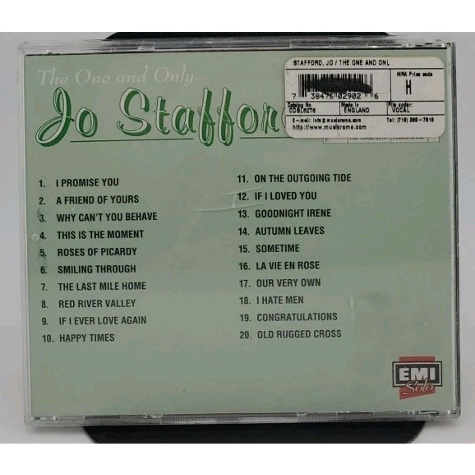 The One And Only CD - Jo Stafford