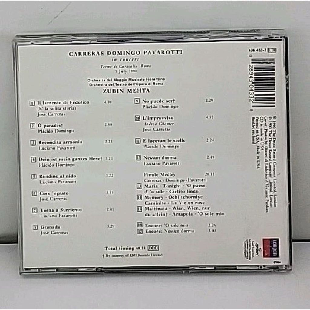 Three Tenors in Concert by The Three Tenors (CD, 1990)