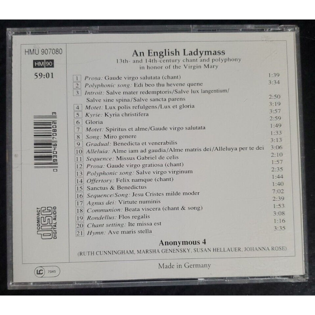 An English Ladymass (CD, Sep-1992, Harmonia Mundi (Distributor)