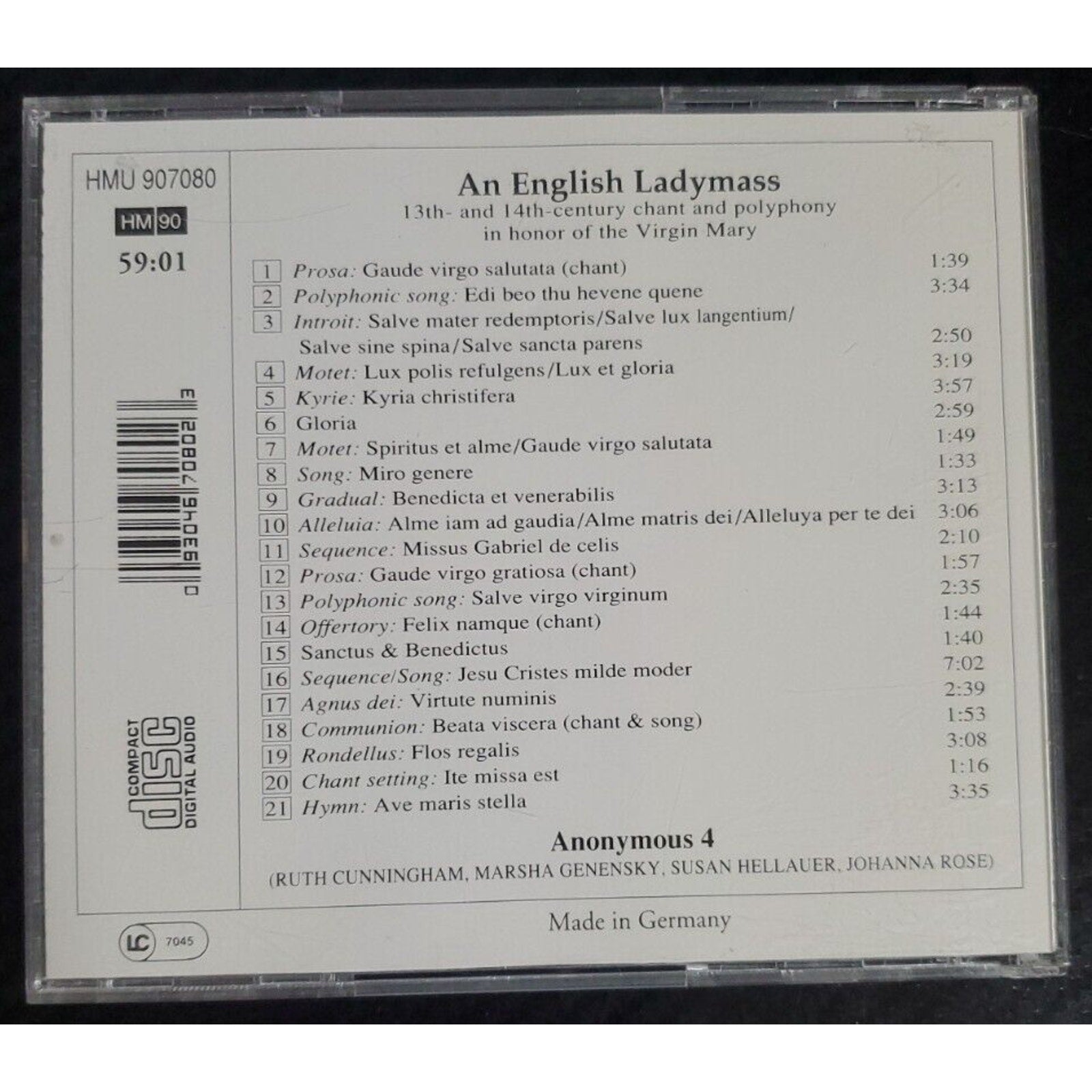 An English Ladymass (CD, Sep-1992, Harmonia Mundi (Distributor)