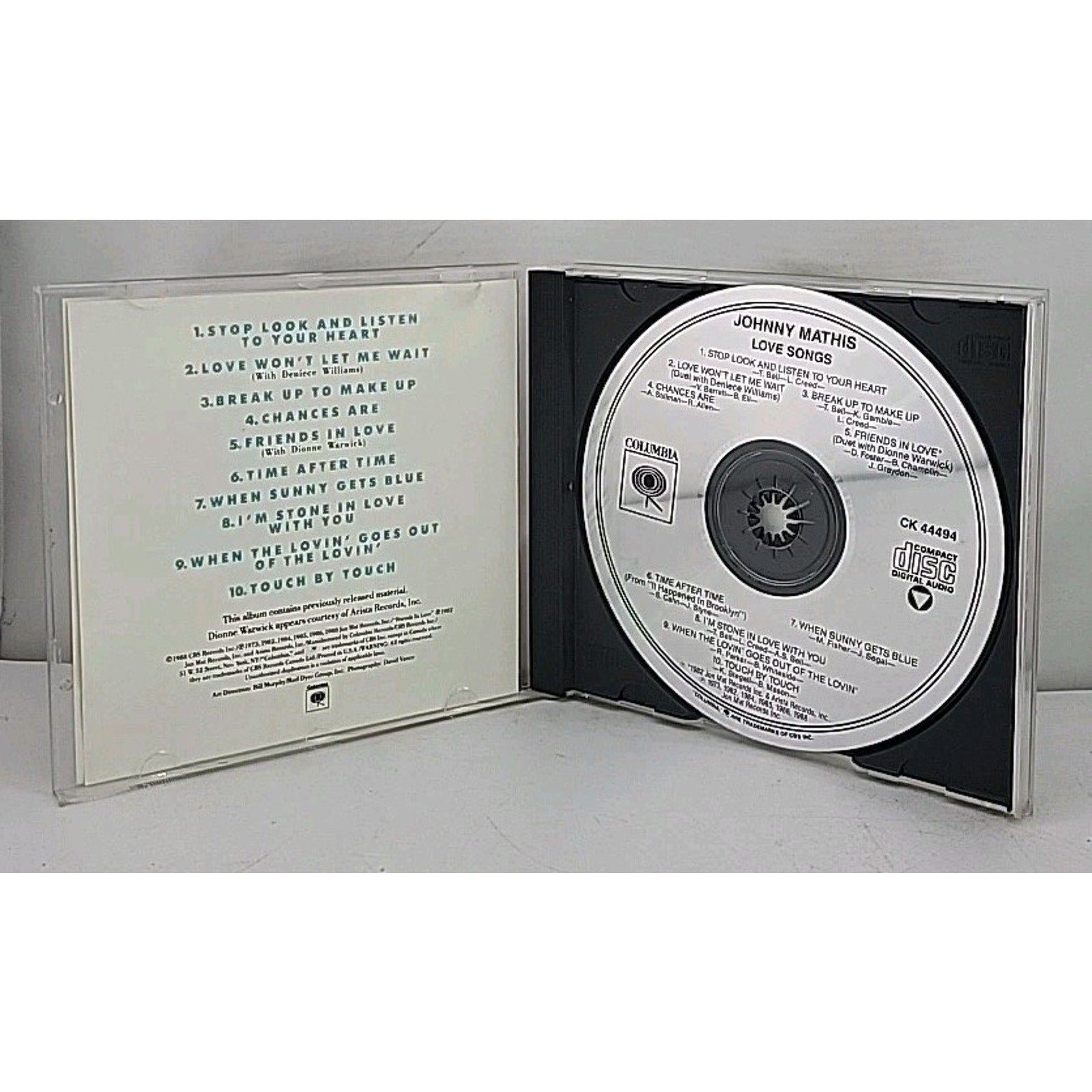 Love Songs by Johnny Mathis (CD, 1990)
