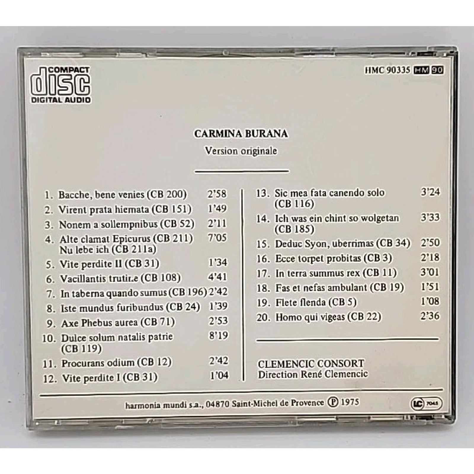 Carmine Burana Version Originale (CD)