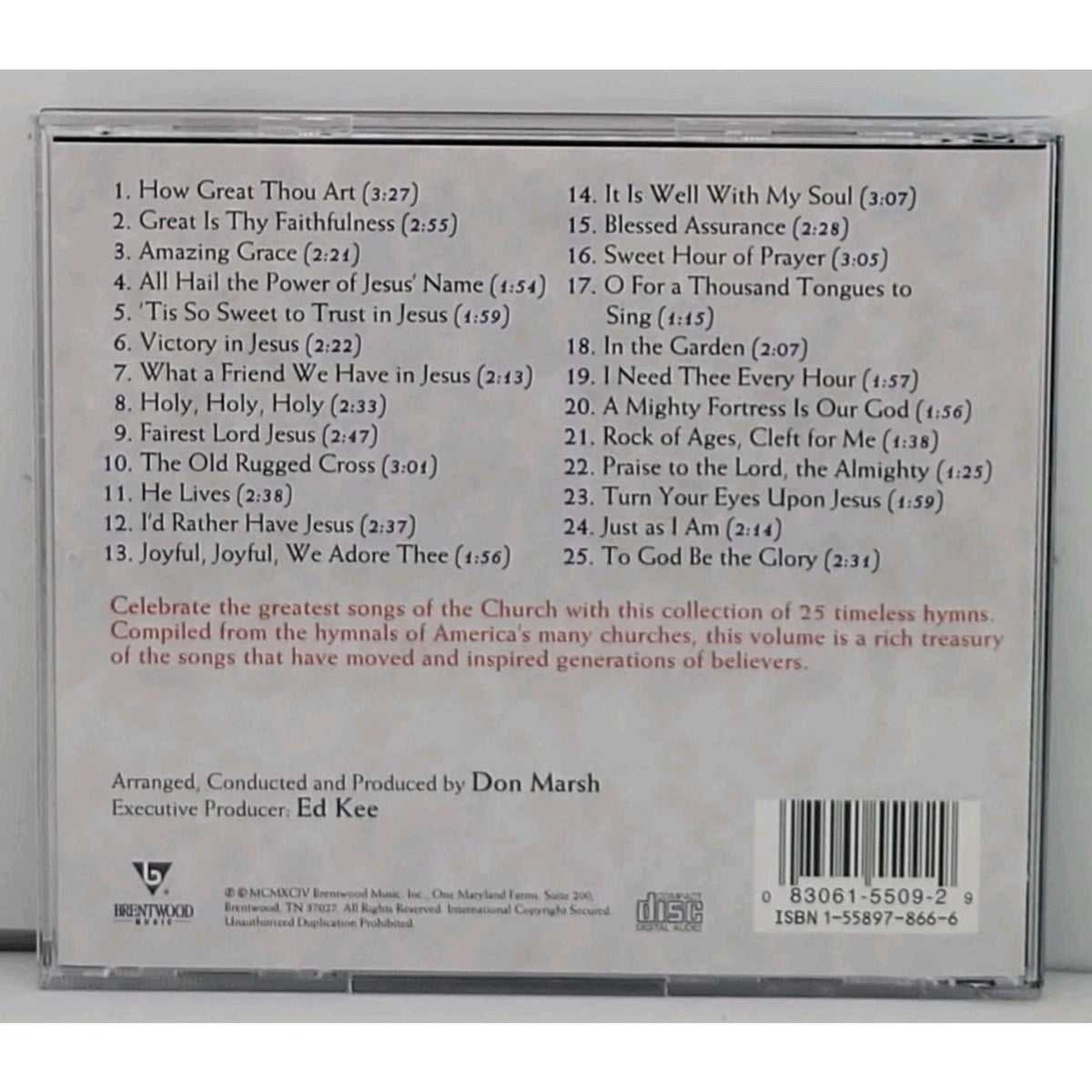 America's 25 Favorite Hymns CD Don Marsh Voices and Orchestra