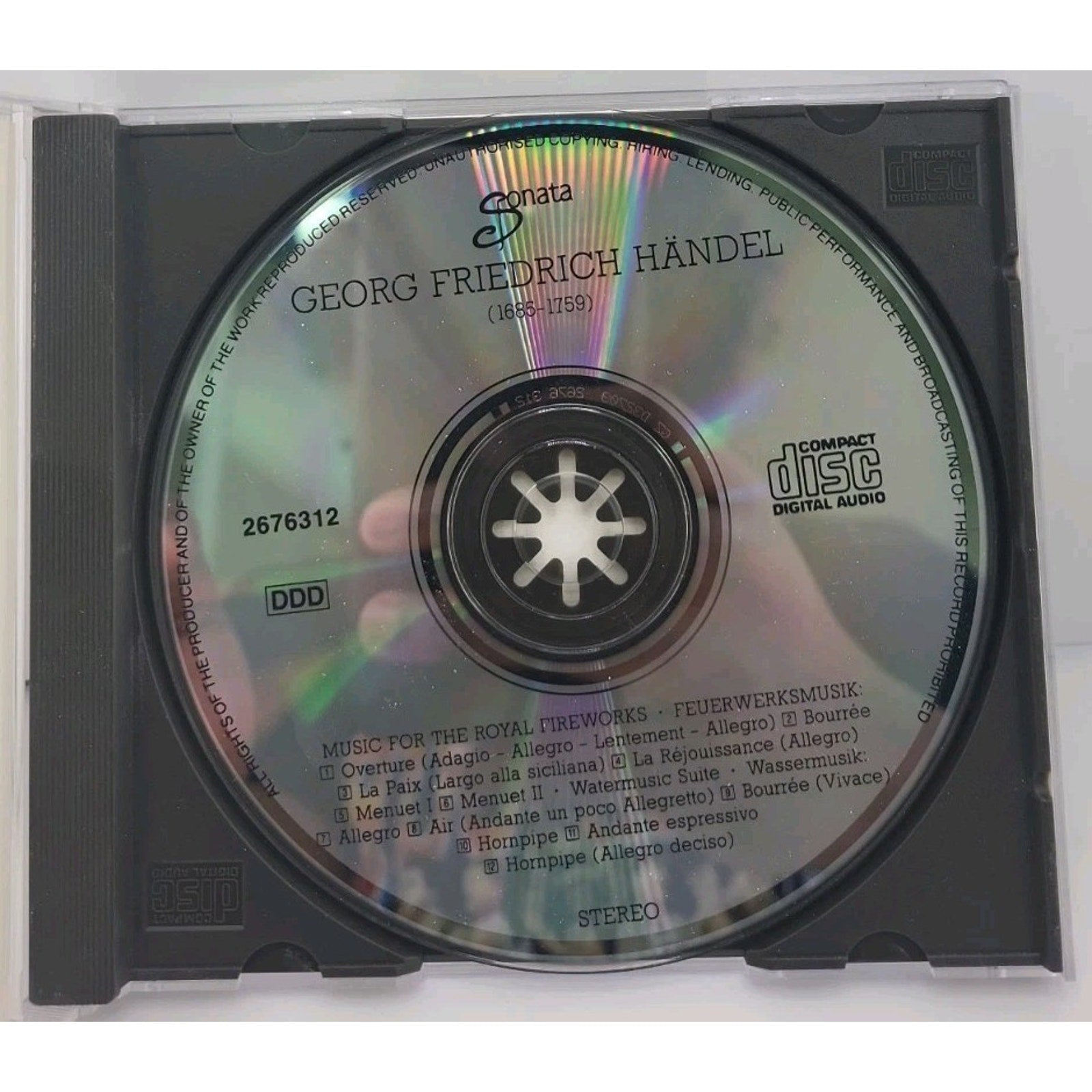 Handel Music for the Royal Fireworks Watermusic Suite CD Dohnanyi