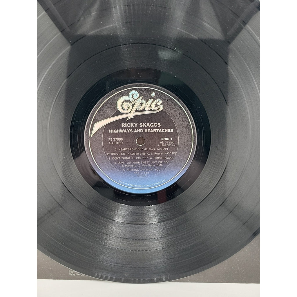 1982 Ricky Skaggs "Highways and Heartaches" Vinyl LP Epic (FE 37996)