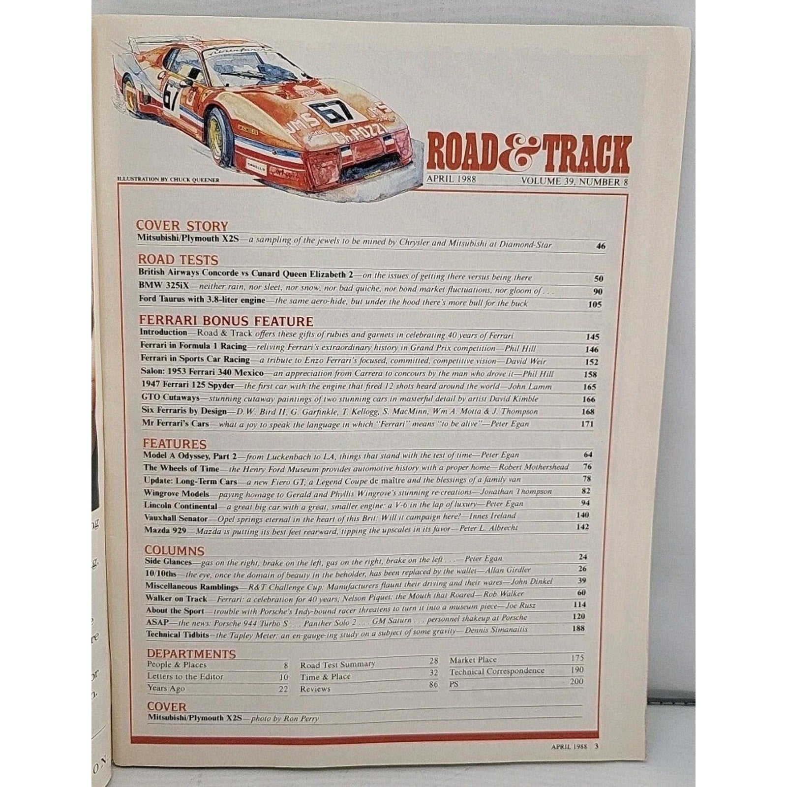 Road & Track Magazine April, 1988