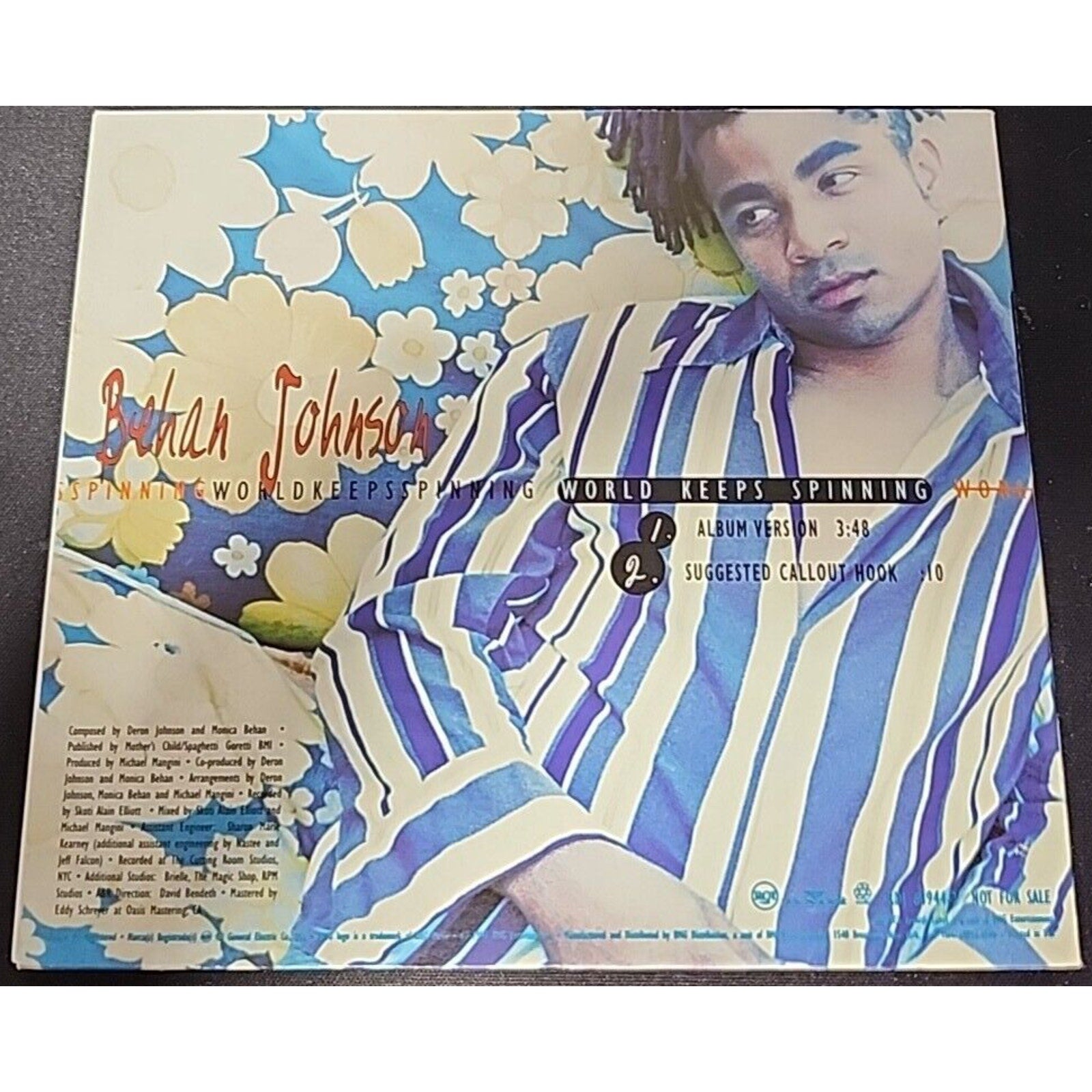 Behan Johnson World Keeps Spinning PROMO Radio DJ CD Single 1998 USA