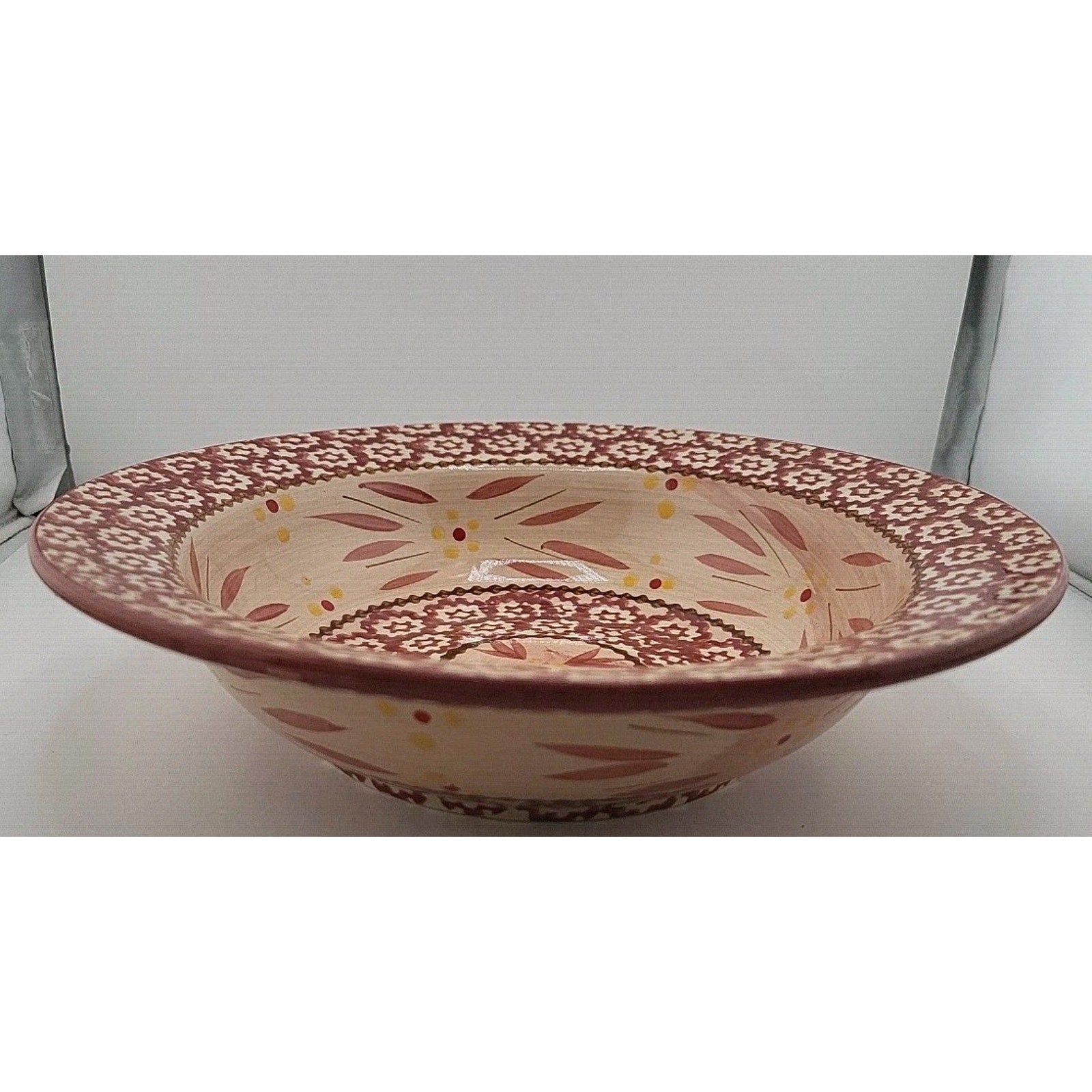 Temptations Old World Red Rim Soup Bowls (3)