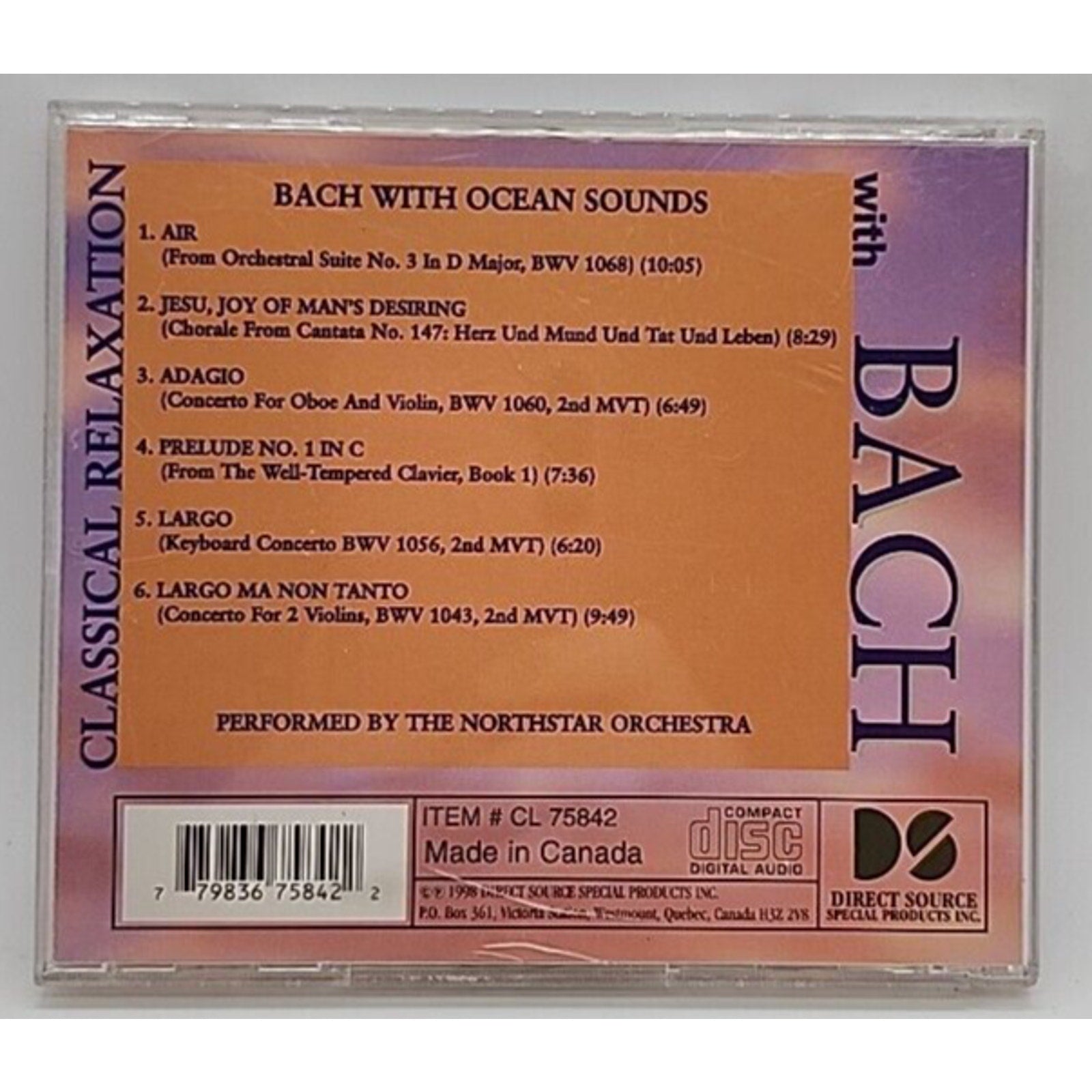 Classical Relaxation with Bach by J.S. Bach (CD, 2000)