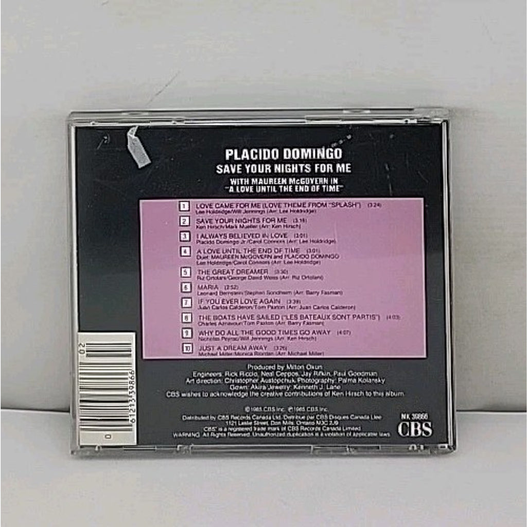 Save Your Nights for Me by Plácido Domingo (CD, Sep-1985, Sony Music...