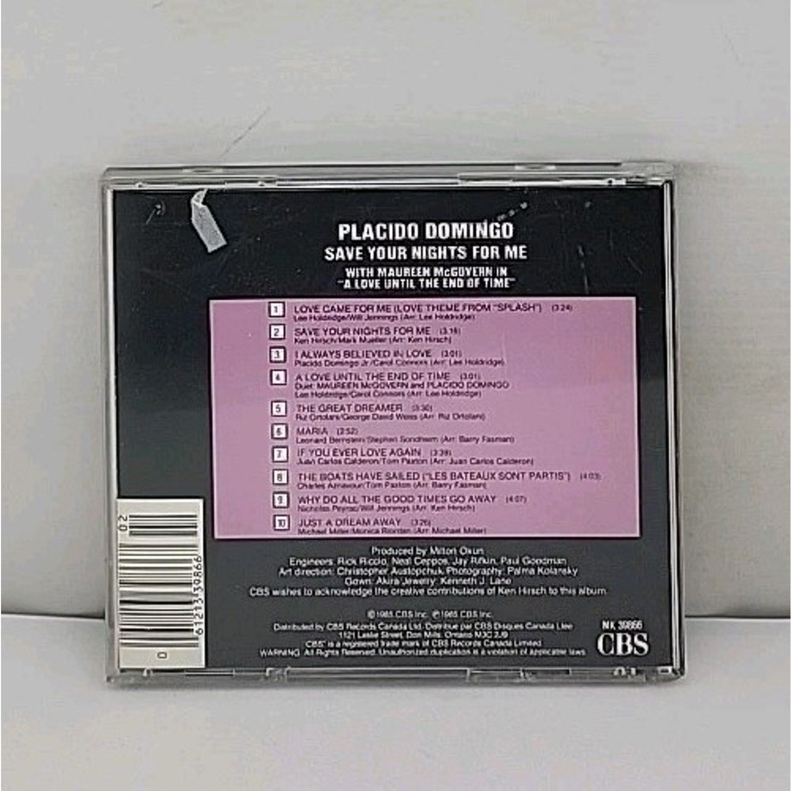 Save Your Nights for Me by Plácido Domingo (CD, Sep-1985, Sony Music...