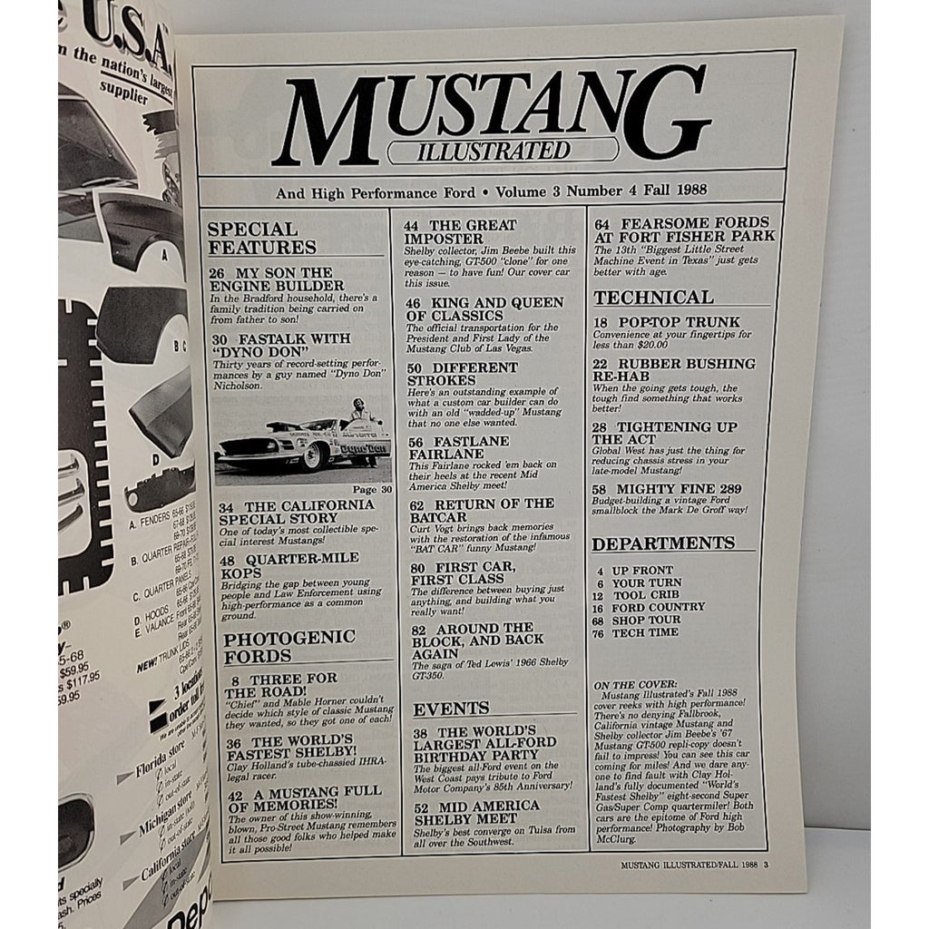 Mustang Illustrated Fall 1988 Vol. 3 No. 4 Magazine