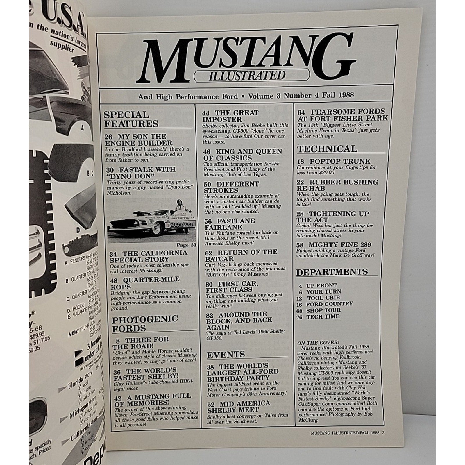 Mustang Illustrated Fall 1988 Vol. 3 No. 4 Magazine