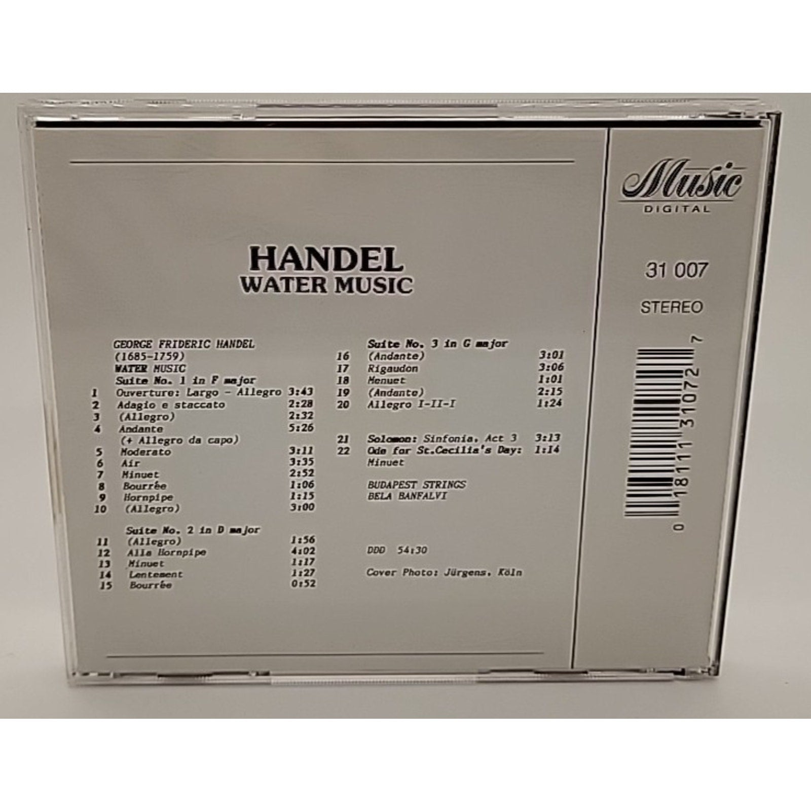 Handel Water Music - Suites 1-3 Budapest Strings (CD)