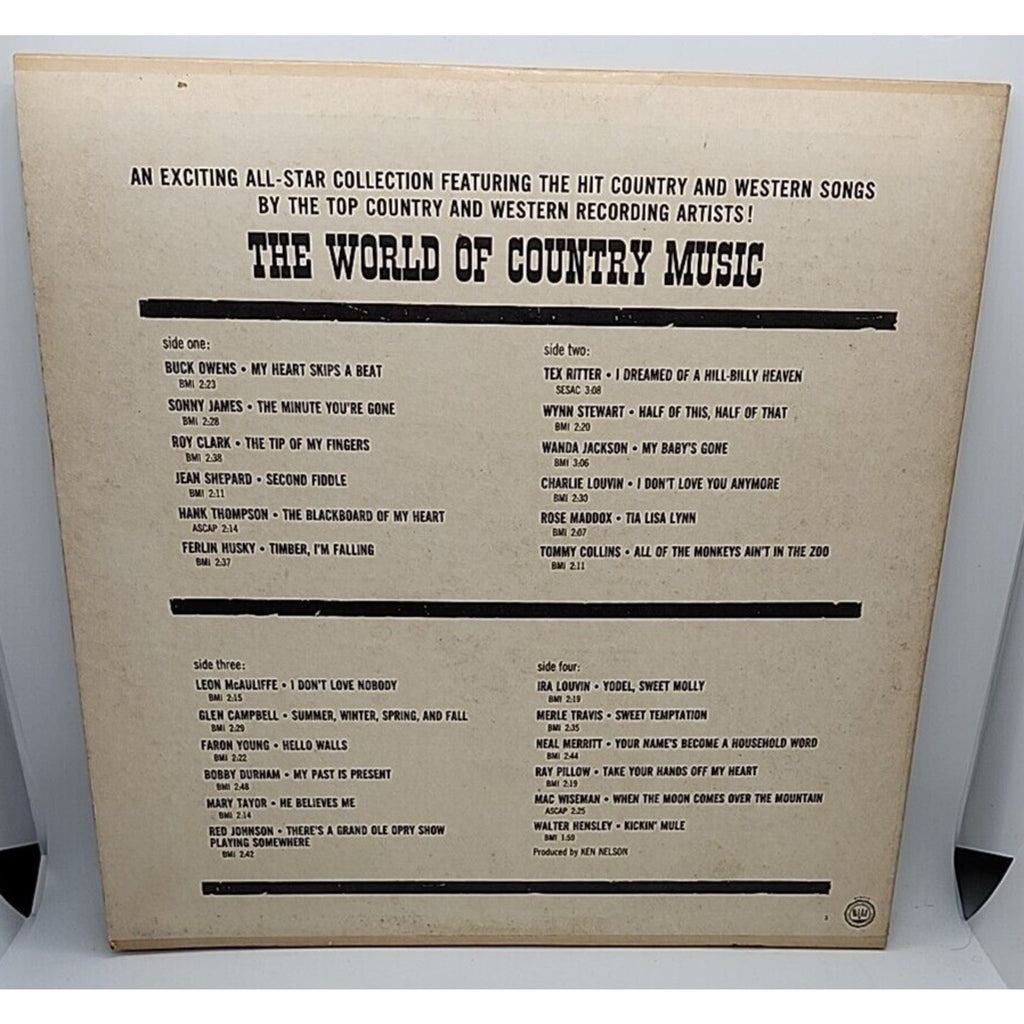 The World Of Country Music 24 Top Hits On 2 Great Long-Play (Record)