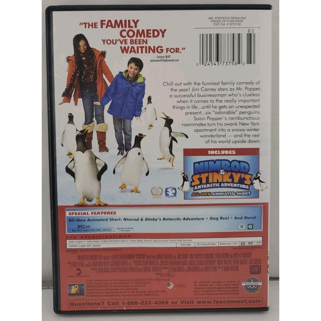 Mr. Popper's Penguins (DVD, 2011)