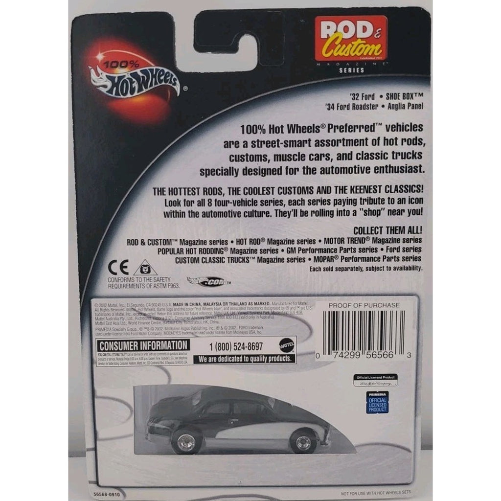Hot Wheels Rod & Custom Magazine Series Shoe Box Black White Die Cast 1:64