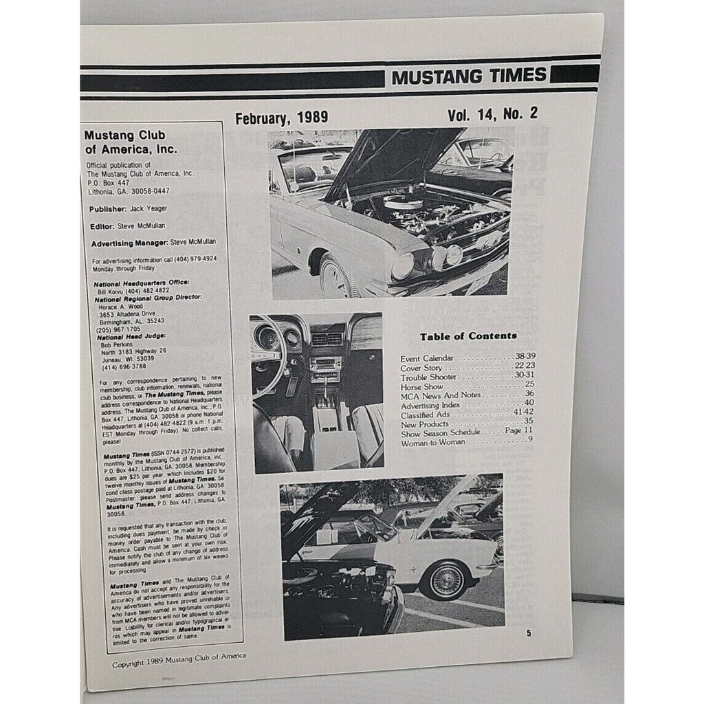 Mustang Times Volume 13 No 2 February 1989